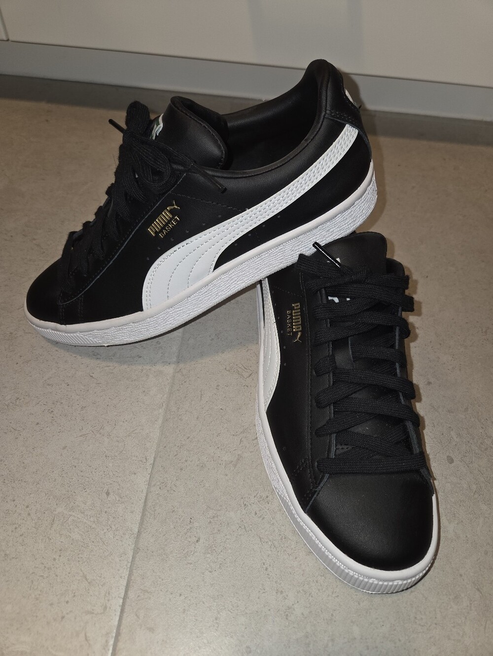 Puma Black and White Low-Top Sneakers